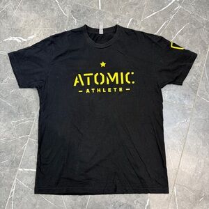 Atomic Athlete Black Yellow Graphic TShirt Suffer in Silence Unisex Size M